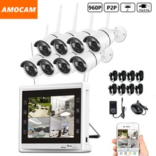 8CH 960 P беспроводная видеокамера с wi-fi системой 8 шт. 1.3MP wifi Пуля IP камера s 8 каналов 960 P NVR с 11 дюймовый hd-монитор записи