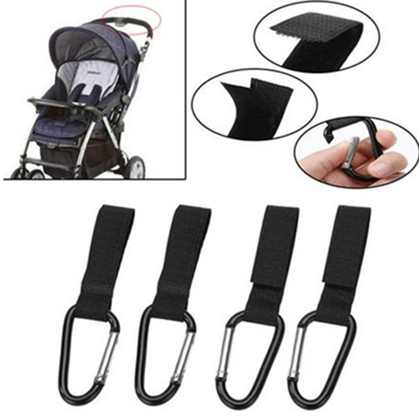 4pcs/Set Stroller Hooks Wheelchair Stroller Pram Carriage Bag Hanger