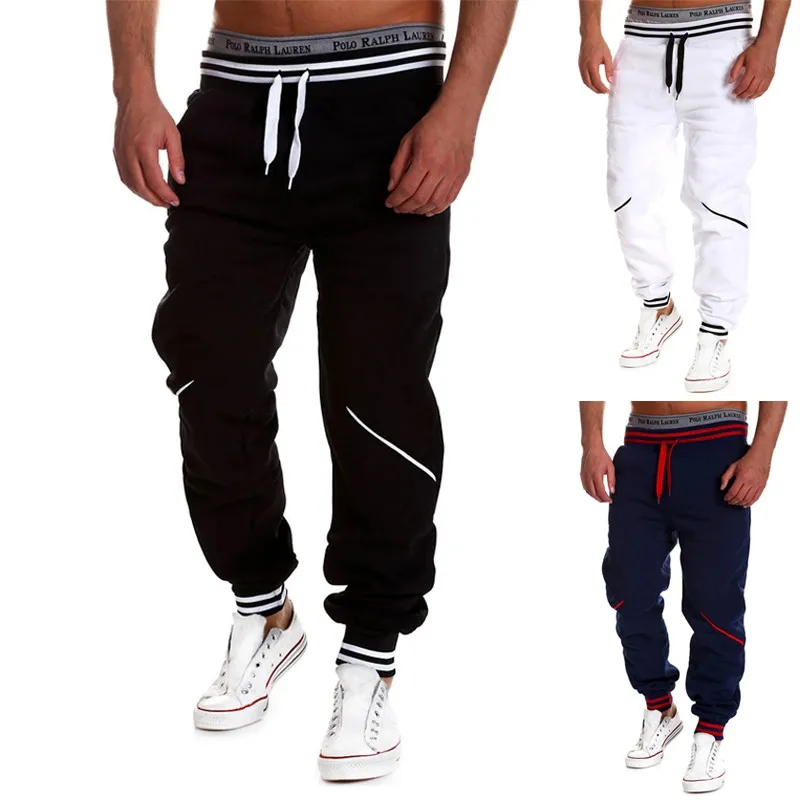 Популярная мужская спортивная одежда для бега повседневные свободные длинные брюки с завязками крест брюки хип-хоп стиль брюки спортивные брюки