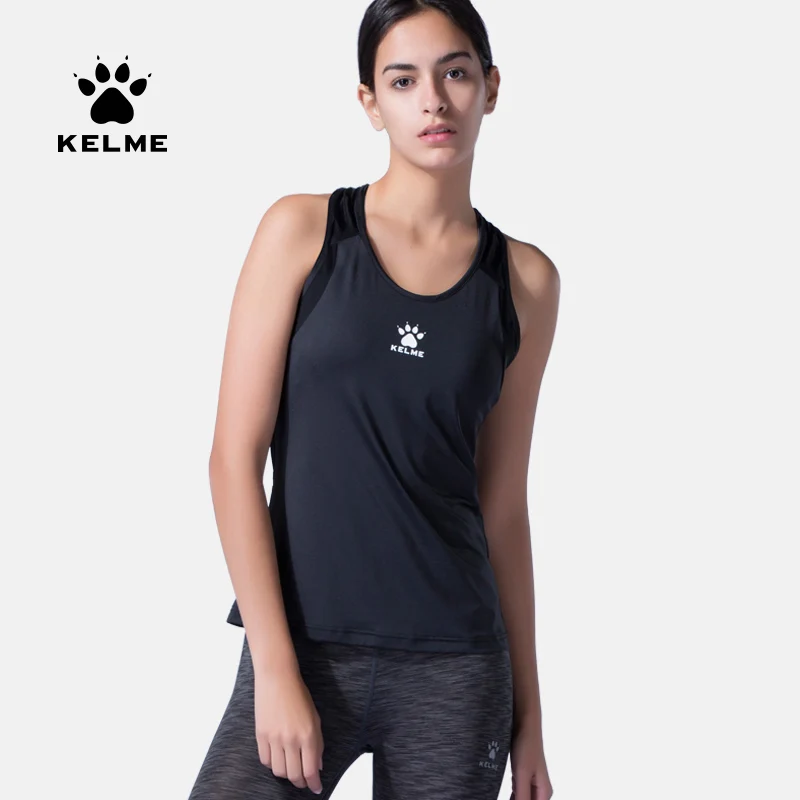 Женские спортивные топы KELME для йоги жилет без рукавов однотонная свободная