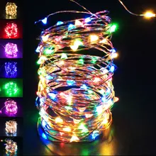 1 2 3 4 5 10M Waterproof Battery USB Powered LED String Cooper Wire Fair Light