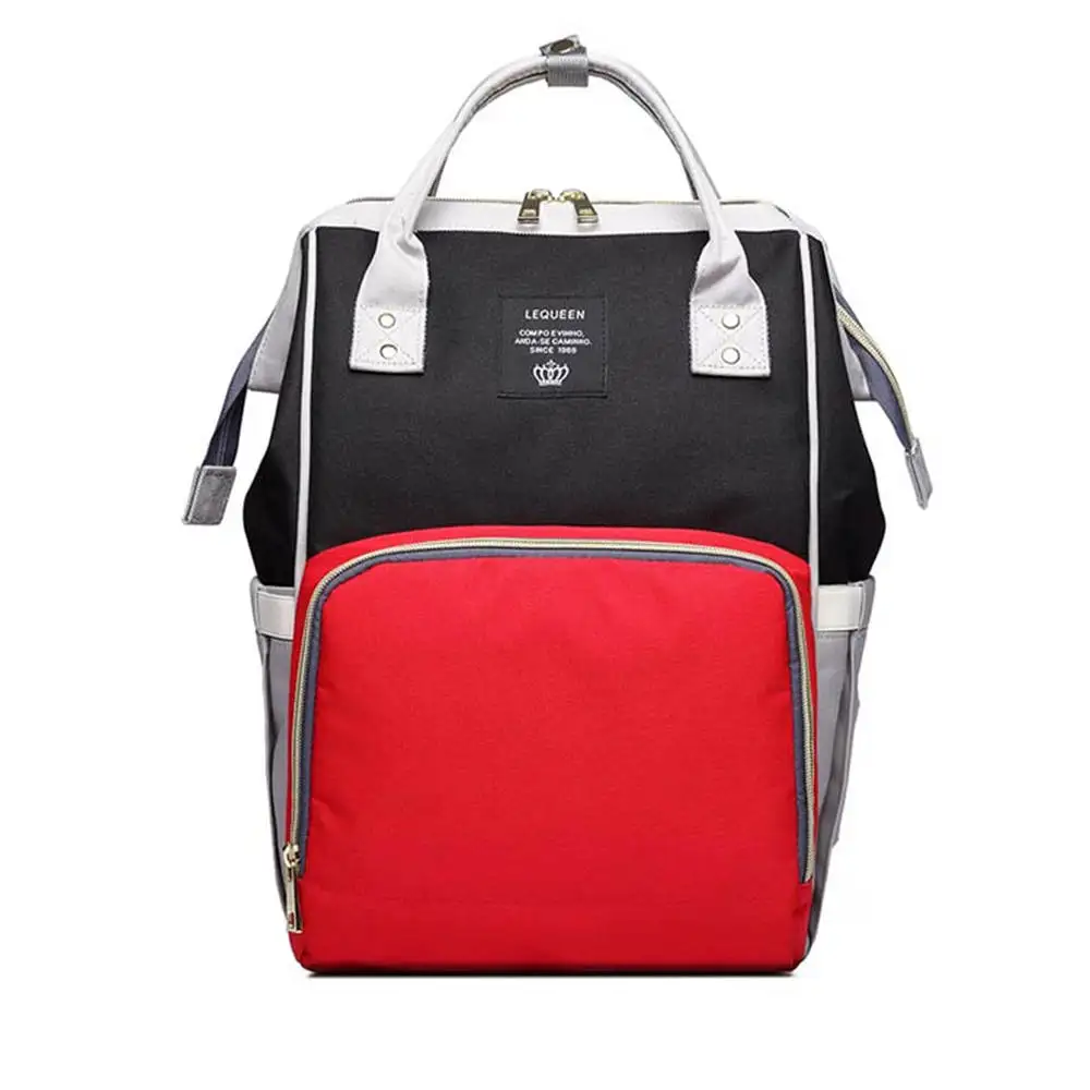 black x red Сумка для подгузников для мам, сумка для детских колясок, Большой Вместительный рюкзак для мам, сумка для кормления, сумка для пеленок - Цвет: black x red