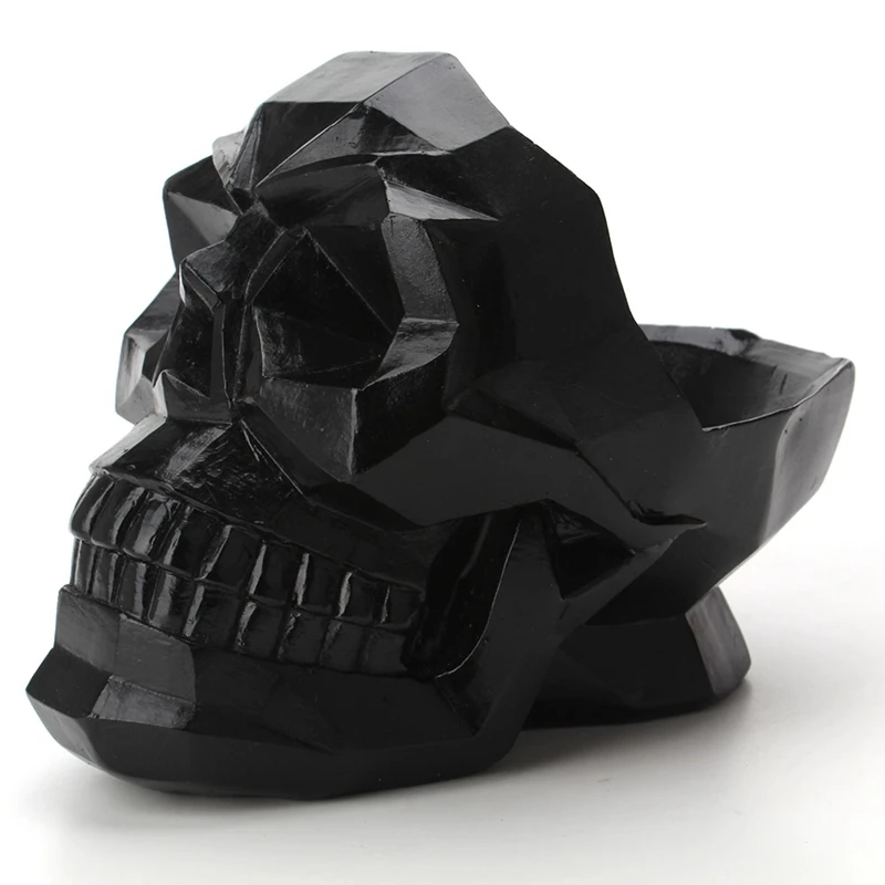 3d Geometric Skull Ornaments Resin Miniature Figurines Home Office