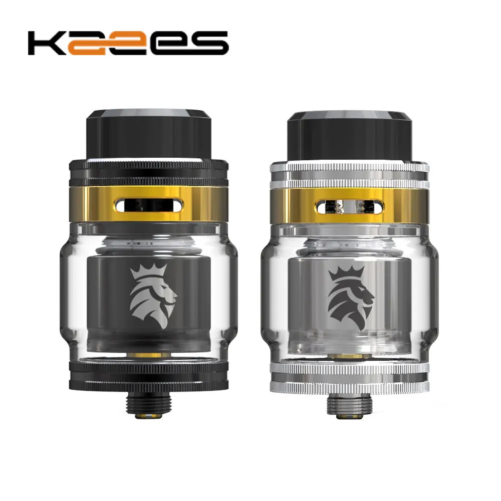 

Original KAEES Solomon 2 RTA 24mm Diameter with 5/3.5ml Capacity & 24K Gold Plated Build Deck Top Filling Design Single Coil RTA