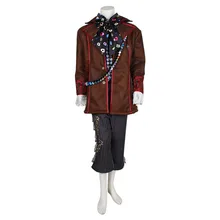 Alice In Wonderland Johnny Depp Mad Hatter Cosplay Costume Outfit Full Set Halloween Cosplay Costumes For Adult Men Custom Made