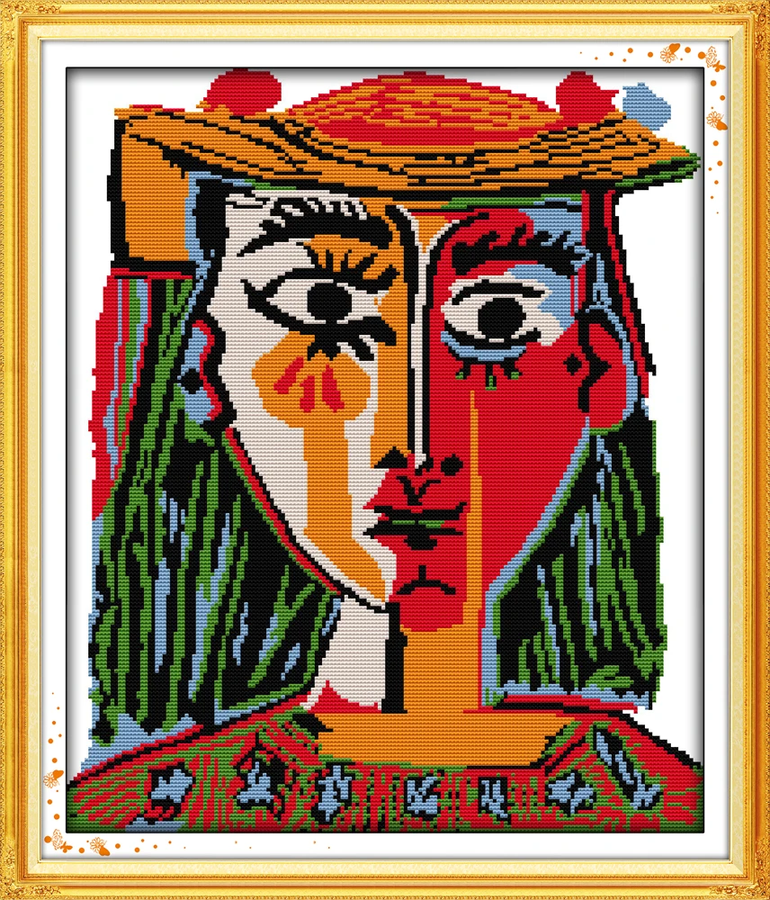 

bijiasuo cross stitch kit people 18ct 14ct 11ct count print canvas stitches embroidery DIY handmade needlework