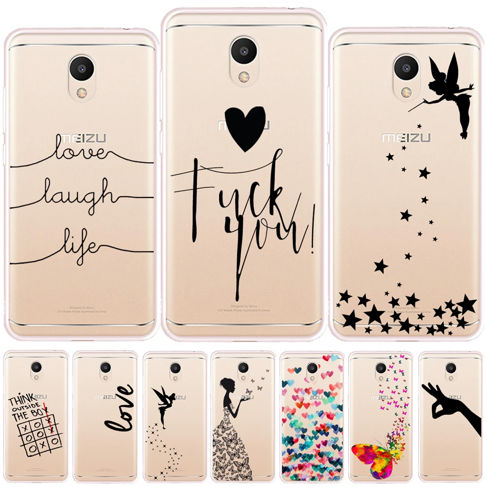 

Love Laugh Life Soft TPU Cover For Meizu M3 Note M6 Note M6S M5S M5C M6T Pro 7 Plus 15 Plus Butterfly Tinkerbell Silicone Case