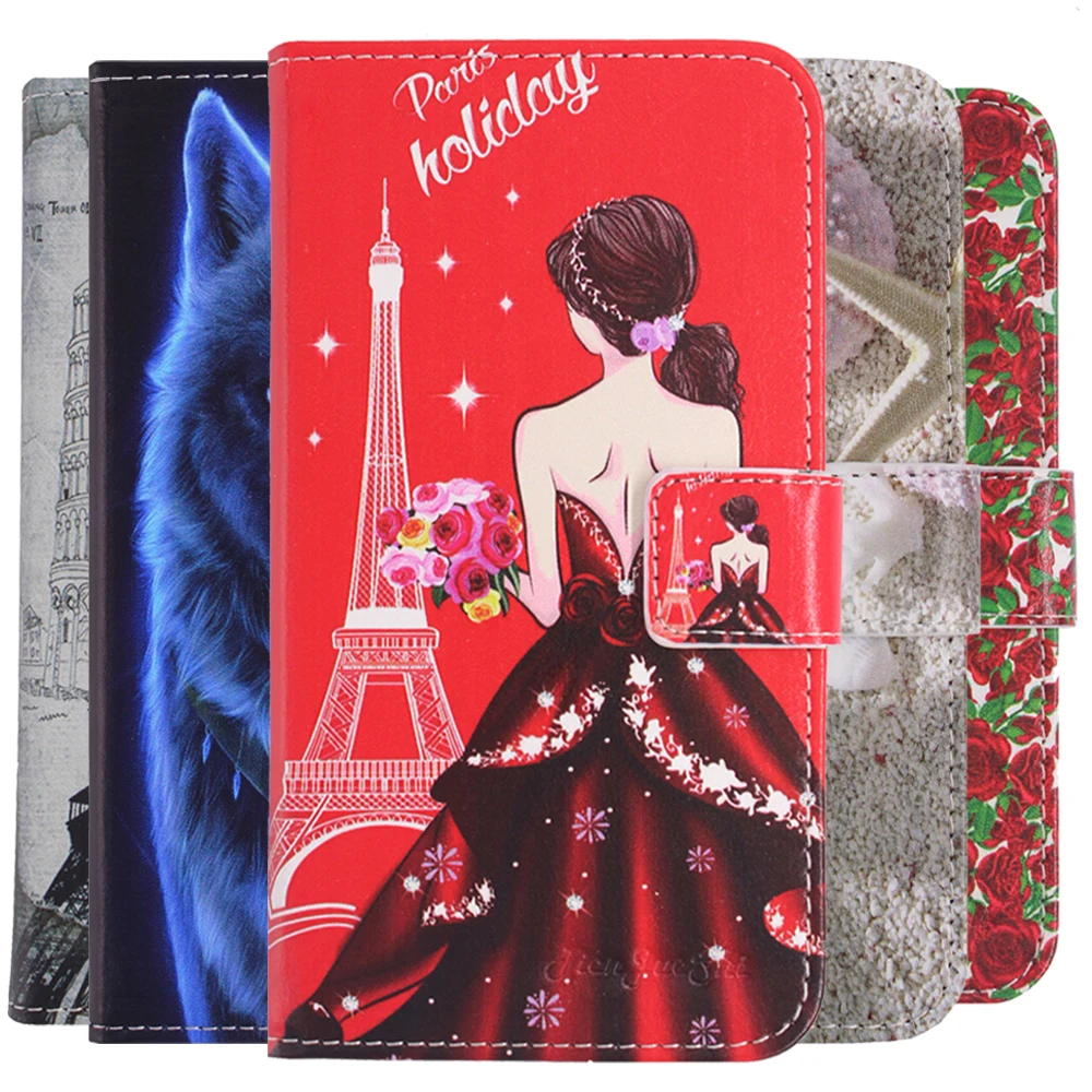 

TienJueShi Funny Cute Design Protection Leather Cover Phone Case For Vertex Impress Stone Vira Click NFC Shell Wallet Etui Skin