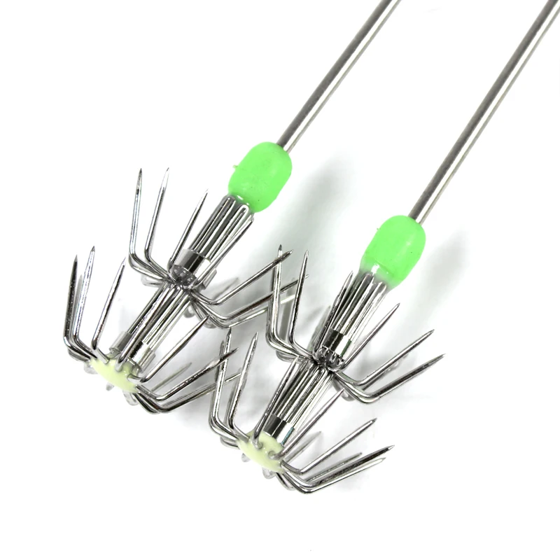 2PCS-Lot-15cm-Luminous-Green-2-Stages-Squid-Octopus-inkfish-calamary-Fishing-Jig-Hooks-Stainless-Steel