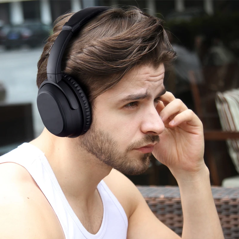 ANC беспроводные Bluetooth наушники ANC активный шумоподавление Беспроводная bluetooth-гарнитура наушники супер HiFi глубокий бас с микрофоном