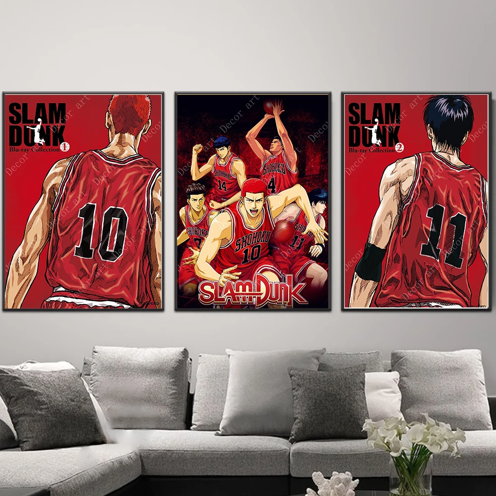 SLAM DUNK баскетбольный мальчик Rukawa Kaede аниме комиксы холст живопись ВИНТАЖНЫЙ
