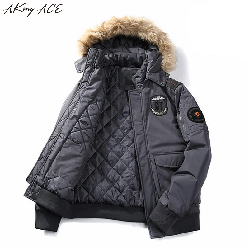 2017 Brand AKing ACE Mens Winter Men Jacket with Hood