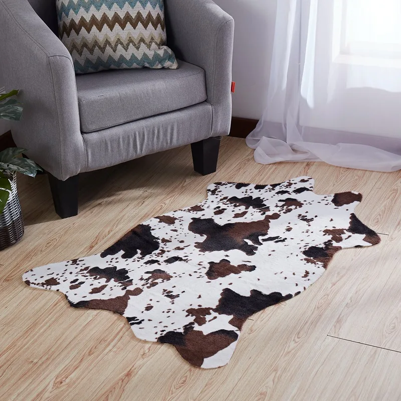 

Non Slip Velvet Imitation faux Skins Rugs and Carpets Giraffe Cow Leopard Zebra Carpet 110*75cm Carpets For Living Room Bedroom