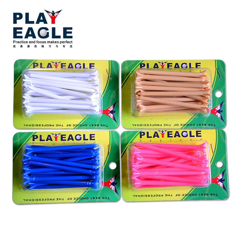 Hot Sale Golf Tee 5 Packs/ 100 pcs Professional Zero Friction ABS Plastic Golf Tees 70/80mm Golf Accessories