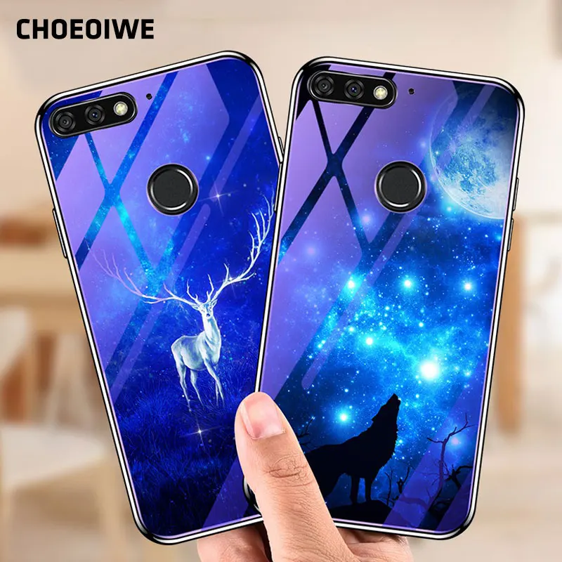 

CHOEOIWE Phone Case for Huawei Honor 10 Glass Patterned Cases for Honor 10 lite Plating Soft TPU Frame Cover Slim Covers
