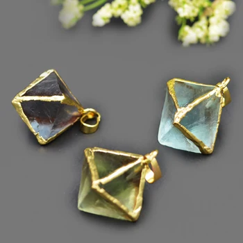 

YA1274 Fluorite Pendulum Rhombus Pendant 27x24mm