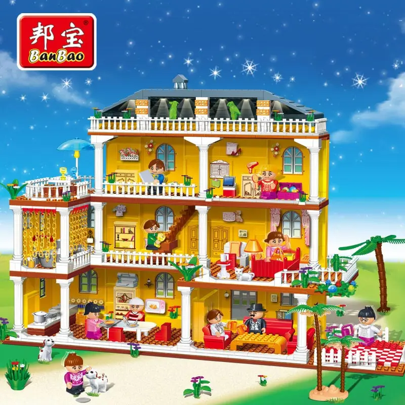 

BanBao Girl Educational Toys For Children Kids Gifts Castle City Friend Pet Princess Prince Horse Compatible with Legoe