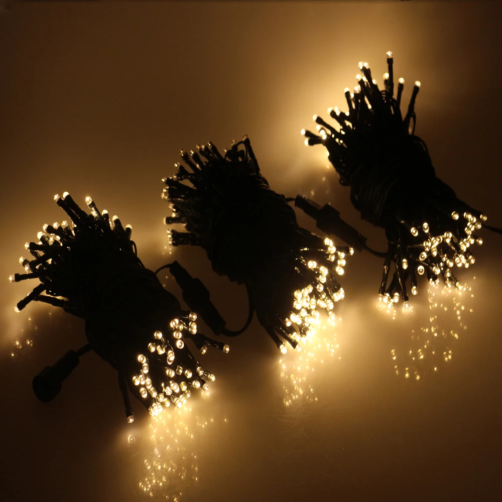 

3*10m 3*100led Fairy String Lights AC100-240V PVC Wires Holiday Decoration Garland Christmas Light Outdoor With Plug The Tail