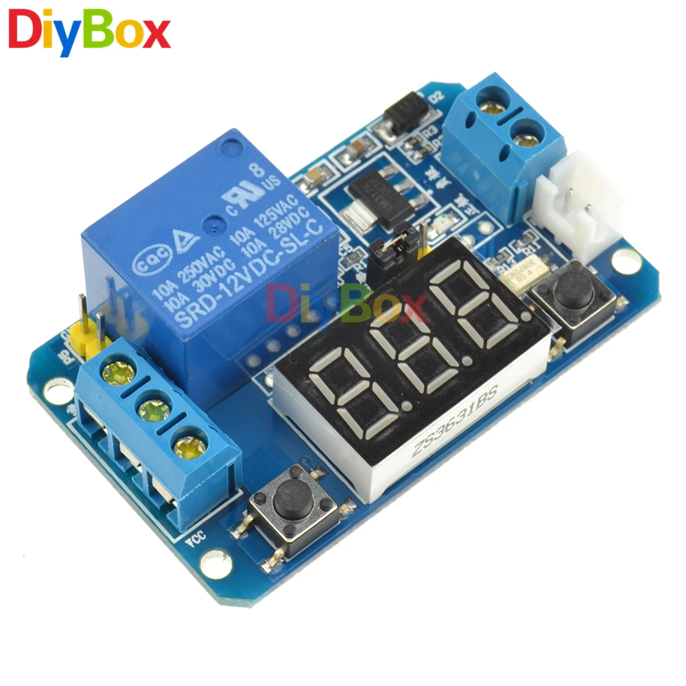 

DC 12V LED Digital Display Time Delay Relay Trigger Module With Cables 0 - 999s 0 - 999minutes