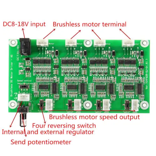 4-CH 4-канальный DC бесщеточный мотор контроллер скорости шим драйвер платы