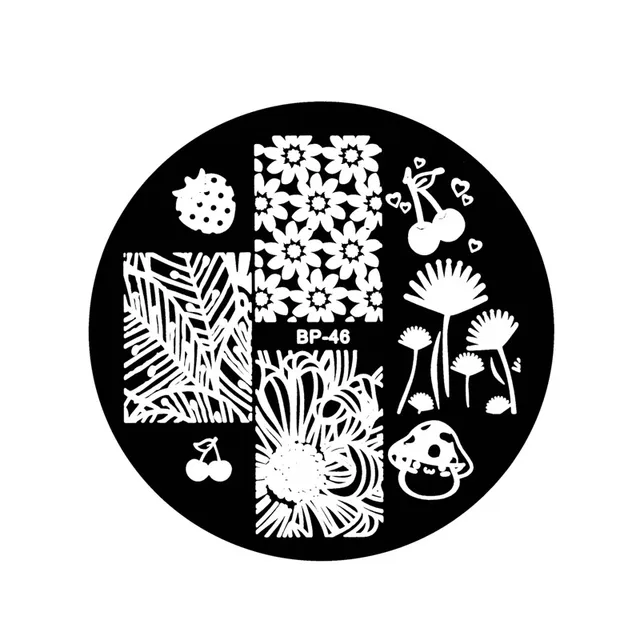 banana tree nail art stamping template image plate bp46 bw2756