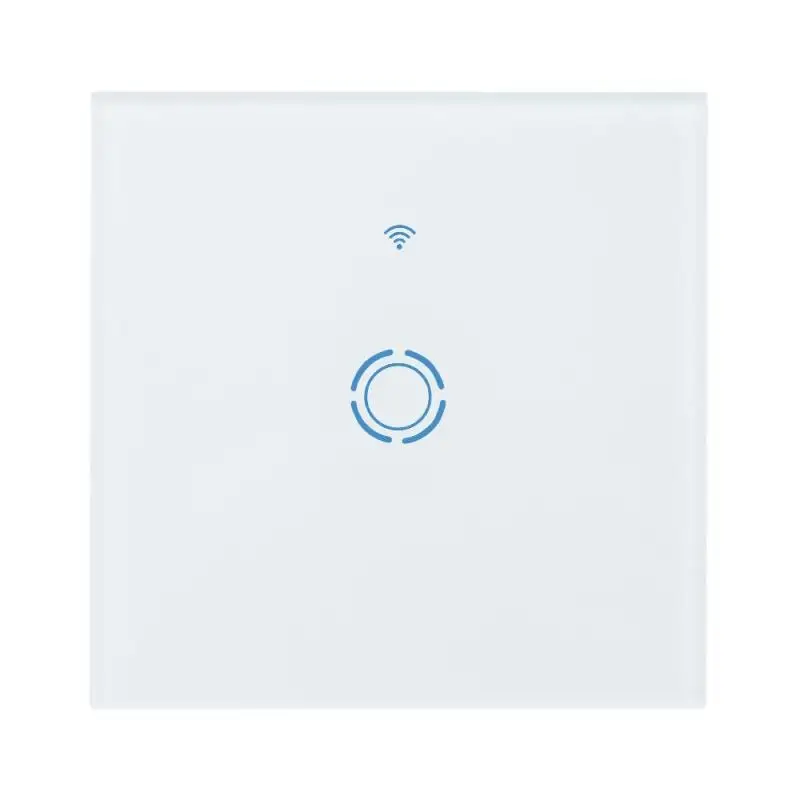 

EU Standard WiFi Smart Wall Light Switch 1 Gang Waterproof White Crystal Touch Screen Panel For Amazon Alexa Google Home Timer