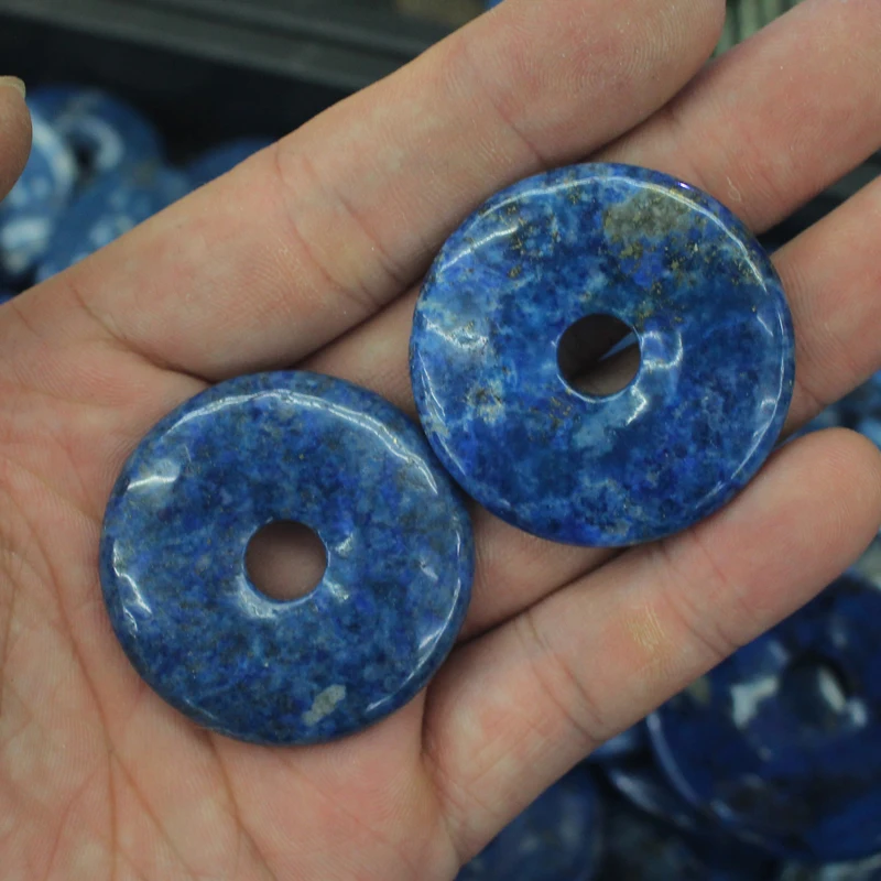 

40mm donut shape natural lapis lazuli / lazurite beads natural stone beads DIY loose beads for jewelry making free shipping !