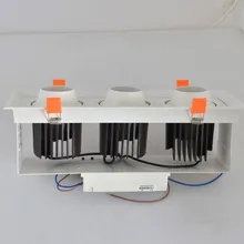 3-головый свет высокий CRI чип 3x8 Вт, 3x12 Вт продолговатая СВЕТОДИОДНАЯ встроенная решетка лампа Регулируемая Антибликовая