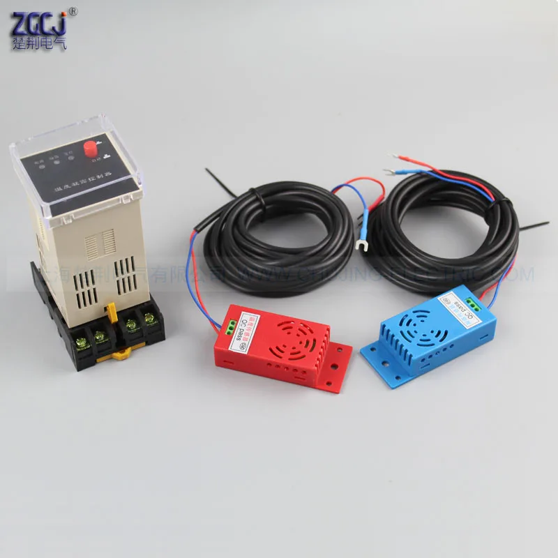 

Easy use type Din type temperature and humidity controller Distribution Cabinet thermometer and Hygrometer with sensors