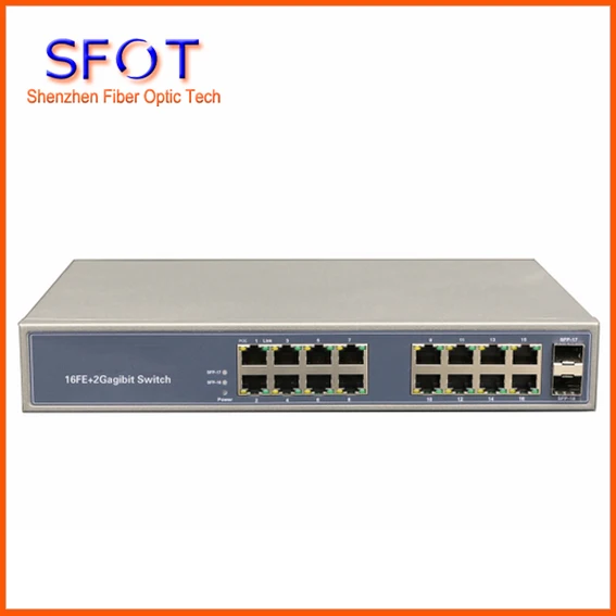 

POE reverse Switch, 2 Port SFP + 16 Port FE Rj45 Operational PD switch