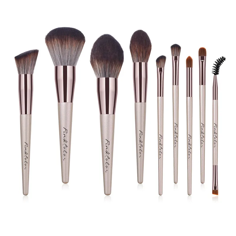 

GUJHUI Women's Wooden Soft Foundation Cosmetic Eyebrow Makeup Brushes Sets Eye Shadow Powder Make Up Brush Kit