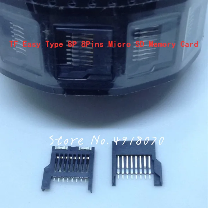 10 шт. TF Easy Type 8P 8-контактный микро-стандартный разъем полностью пластиковый |