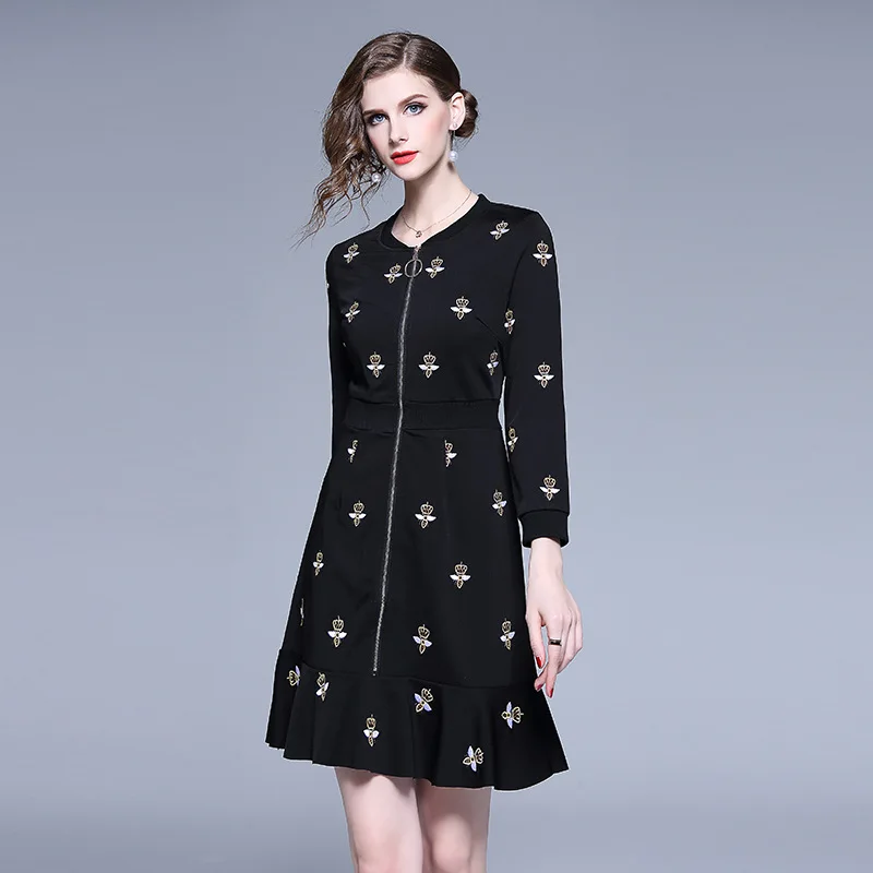 Весна с v образным вырезом красный сложенный вышитое платье Vestidos Invierno 2021 женские
