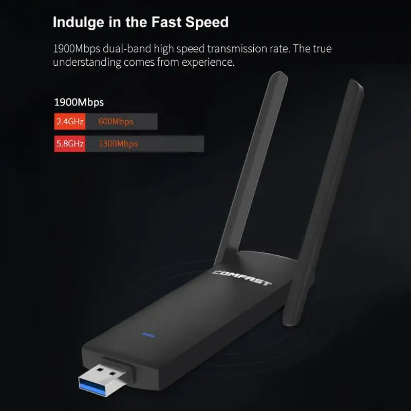 1900 Мбит/с COMFAST USB 3,0 сетевая карта беспроводной Wi-fi 2,4 г/5,8 ГГц двухдиапазонный с базой 802.11ac/a/b/G/n Wi fi адаптер AP для игр