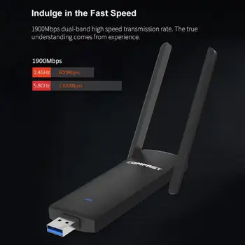 

1900Mbps COMFAST USB 3.0 Network Card Wireless Wifi 2.4G/5.8GHz Dual Band with Base 802.11ac/a/b/g/n Wi fi Adapter AP for Gaming