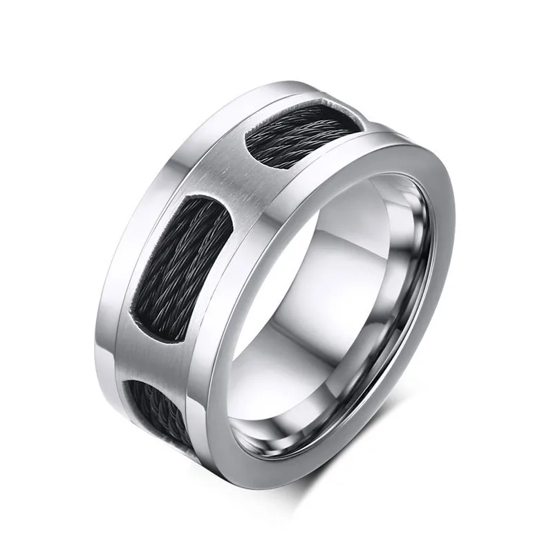 ZORCVENS 10 мм нержавеющая сталь для мужчин кабель провода инкрустированные кольцо Высокое качество Вечерние ювелирные изделия - Цвет основного камня: 13318