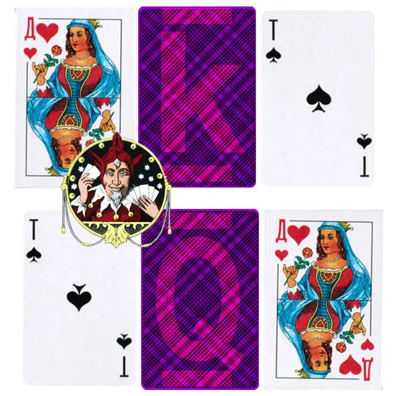 Русские бумажные невидимые чернила трюк игральные карты для покера с светящимися маркировками для УФ контактных линз и солнцезащитных очков - Цвет: 2 Decks