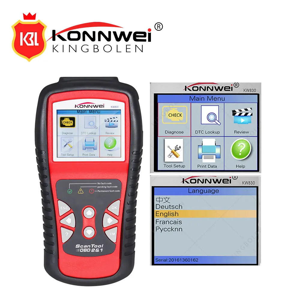 Buy KW830 LIVE DATA OBD 2/CAN BUS Scanner KONNWEI