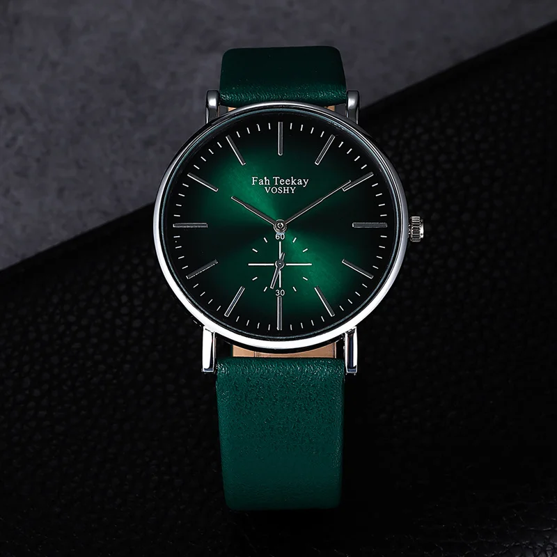 

Fashion Women watches 2019 Luxury Simple Scale Quartz Ladies Watch Green Purple Dial Leather Wrist Watch Relogio Feminino