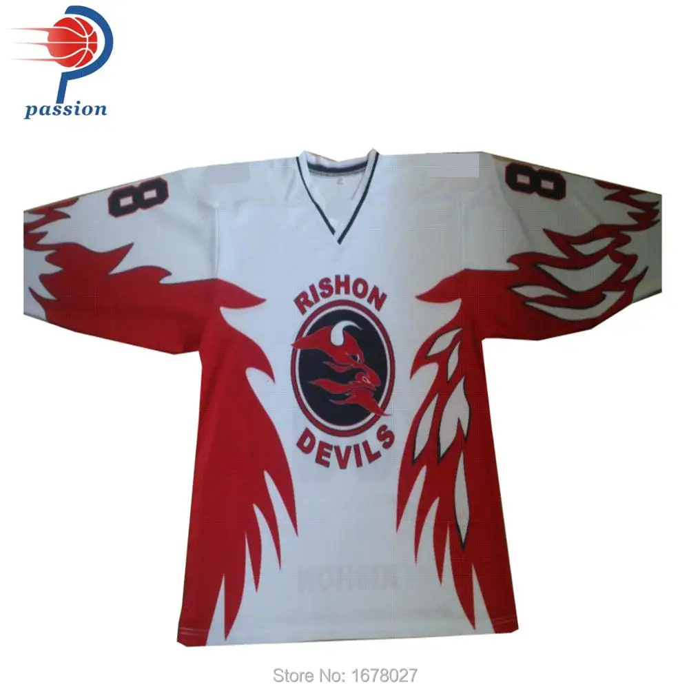 

Red and White Custom Ice Hockey Jerseys With Your OWN Team Logos