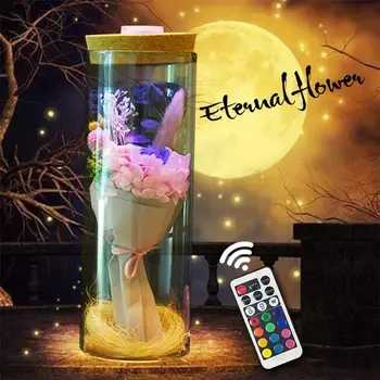 

Things Rose Eternal Life Flower Manual Led Night Snuff Beam Protect Flower Goods Of Furniture For Display Rather Than For Use