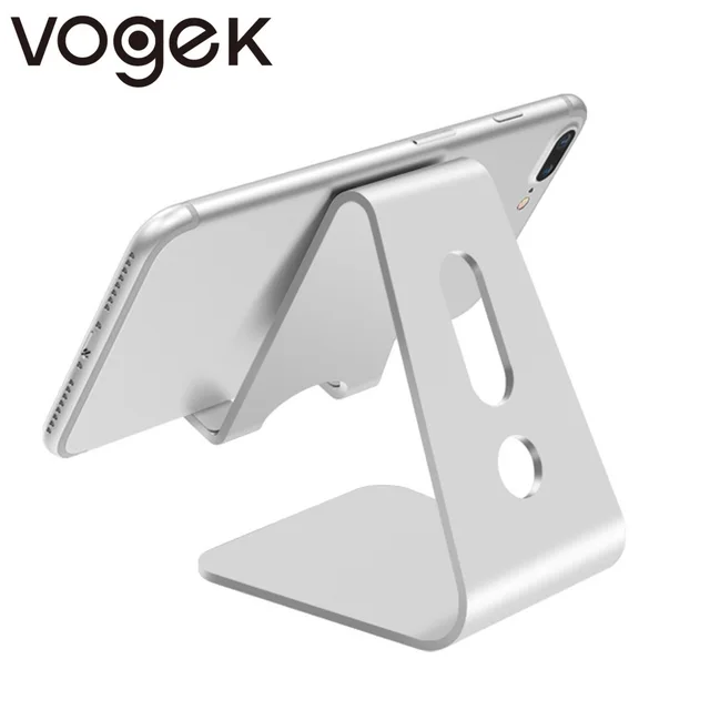 Vogek Mobile Phone Holder Stand Aluminium Alloy Metal Tablet Stand Universal Holder for iPhone X/8/7/6/5 Plus Samsung Phone/ipad