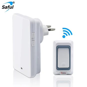 

Smart Wireless Doorbell EU/US/UK/AU plug Waterproof Led Light with 28 Ringtones with 1 Push Button+1 Indoor Receiver