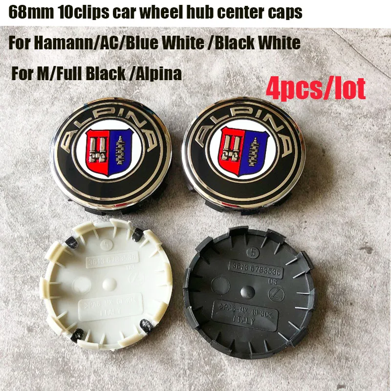 

4pcs car wheel hub logo cap auto wheel center emblem covers For bmw 60 E90 F10 F30 F15 E63 E64 E65 68mm abs badge 10pins Caps