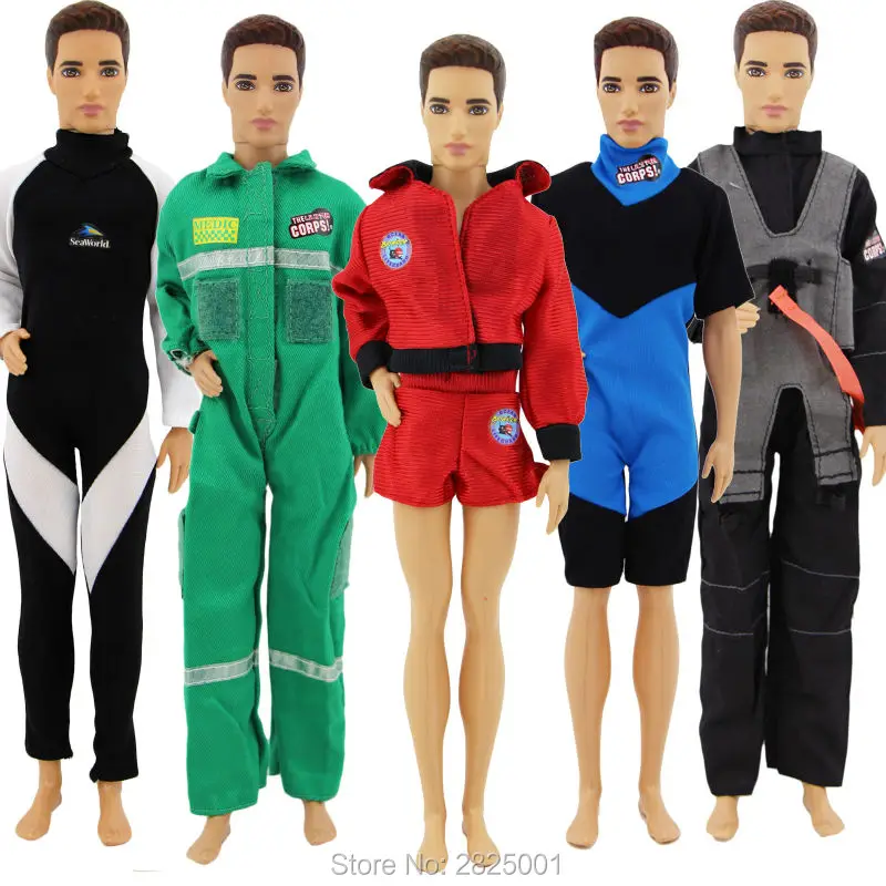 3 Sets Men Outfits Uniform Jumpsuit Long Short Costume Random Doll Clothes For Barbie Ken Dollhouse 1/6 Puppet Accessories Gift 3 Sets Men Outfits Uniform Jumpsuit Long Short Costume Random Doll Clothes For Barbie Ken Dollhouse 1/6 Puppet Accessories Gift