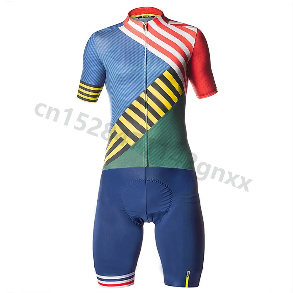 

MAVIC 2019 Pro Summer Short Sleeve Cycling Clothing Skinsuit Anti-UV Jumpsuit Bike Men Cycling Jersey Set Ropa Ciclismo Hombre