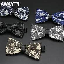 AWAYTR бренд Для мужчин галстук-бабочка с принтом со звездой Bowties для жениха Свадебные модные Костюмы аксессуары вечерние встреч