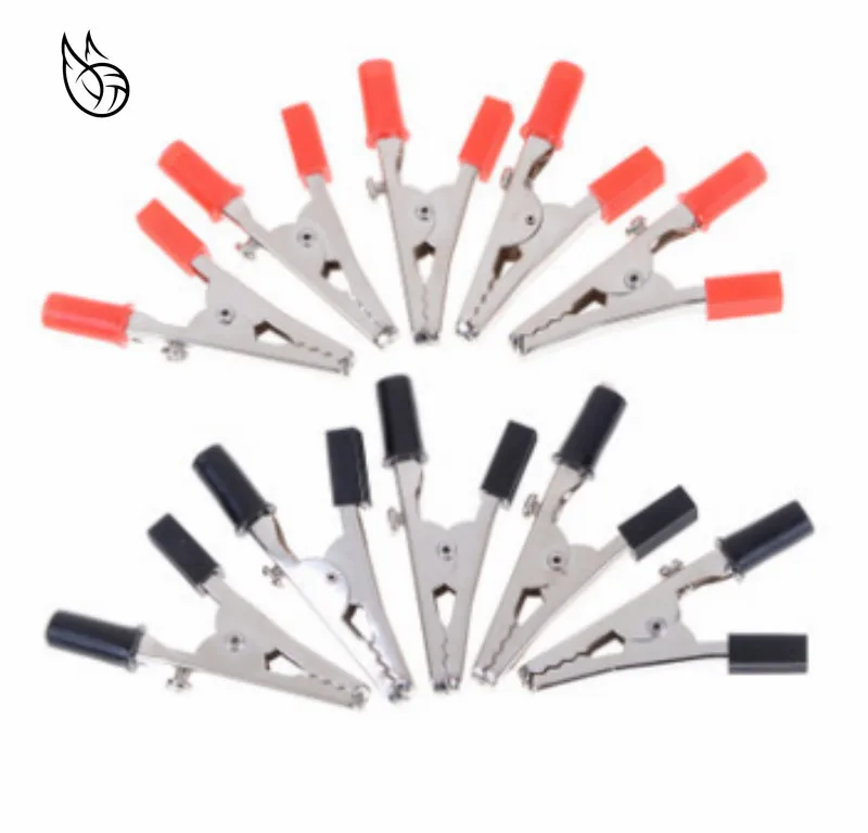 

IMC Hot 10 pcs 50mm Plastic Handle Test Probe Metal Alligator Clips