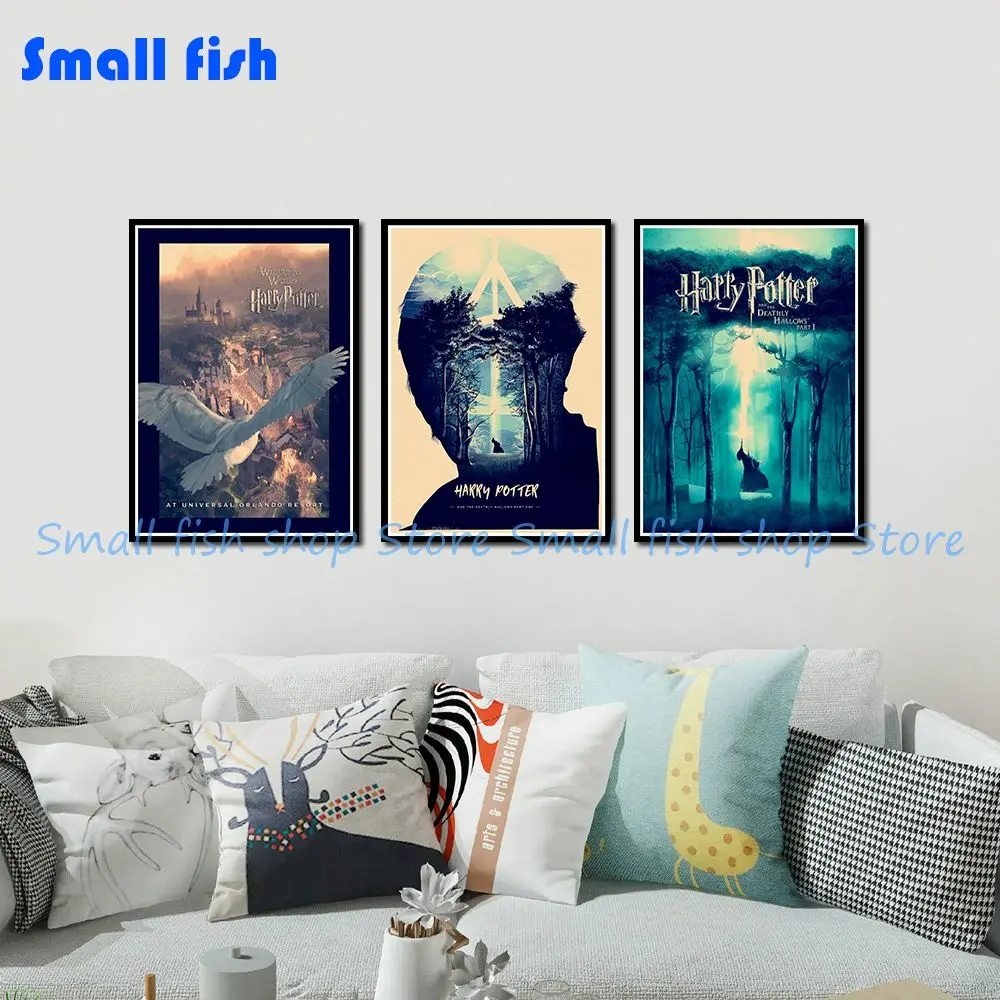 

Harry Potter and the Deathly Hallows A Vintage Retro Decorative Frame Poster Wall Posters Home Decor Gift 42*30 cm