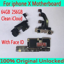 С системой IOS для iphone X материнская плата 64 Гб 256 ГБ 100% оригинал разблокирована для iphone X материнская плата с распознаванием лица, чистый iCloud